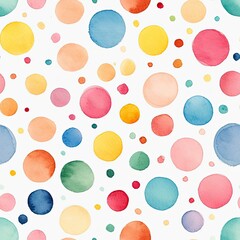 Colorful Circles on a White Background Seamless Pattern