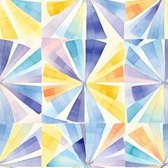 Seamless Watercolor Painting Depicting a Multicolored Pattern