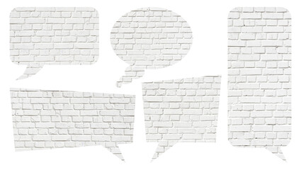 Naklejka premium brick wall speech bubble set isolated mockup design element