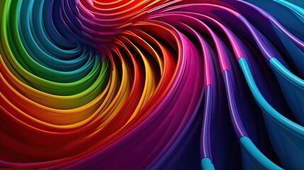 3D multicolor spectrum art. Generative AI