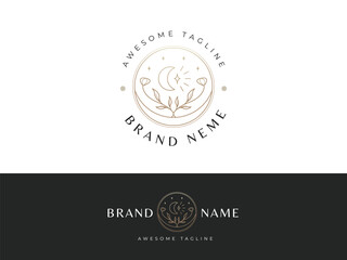 Fototapeta premium Professional chic monoline woman logo design