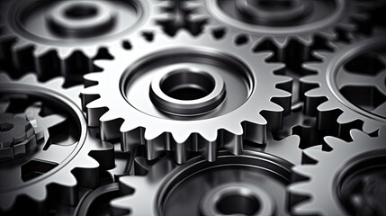 Black-and-white gears.. Generative AI