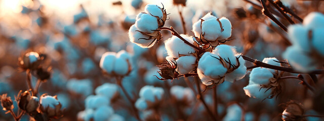cotton harvest on the field. Selective focus. - obrazy, fototapety, plakaty