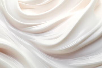 White Cream texture. Beauty cream texture. Makeup liquid foundation: lotion; yogurt; skincare product textured background. Cosmetics product. Softness delicate moisturizer smooth smear