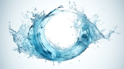 Circular water splash isolated. Generative AI