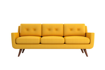Minimalist Design Sofa Isolated On Transparent Background