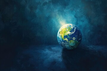 Obraz na płótnie Canvas Radiant Earth in Cosmic Blue