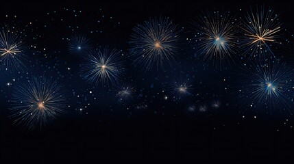 Fototapeta premium New Year 2024 fireworks banner. Generative AI