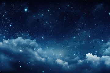Obraz premium Night sky with clouds and stars.