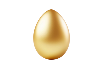 Golden easter egg on transparent background. Generative ai design art.