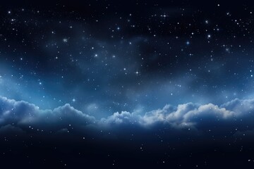 Fototapeta premium Night sky with clouds and stars.