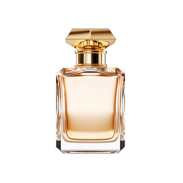 Perfume glass bottle on transparent background. Generative ai design.