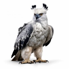 Photo of harpy eagle isolated on white background - obrazy, fototapety, plakaty