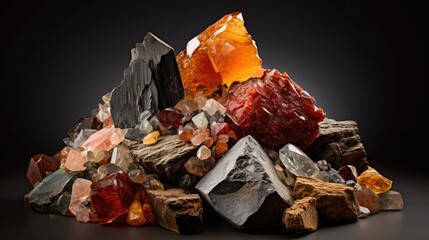Rare earth minerals pile. Generative AI
