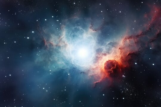 Stars, planet, galaxy, free space, bright star nebula, distant galaxy.