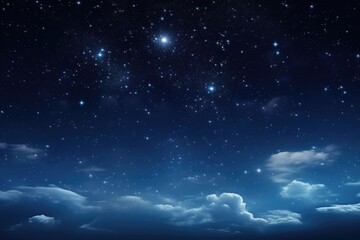 Obraz na płótnie Canvas Night sky with clouds and stars.