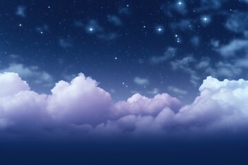 Naklejka na ściany i meble Night sky with clouds and stars.