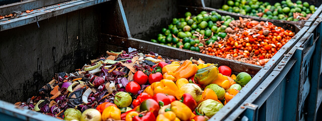 Fototapeta premium Sorting food waste into compost. Selective focus.