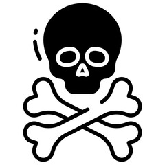 Human skull glyph and line vector illustration