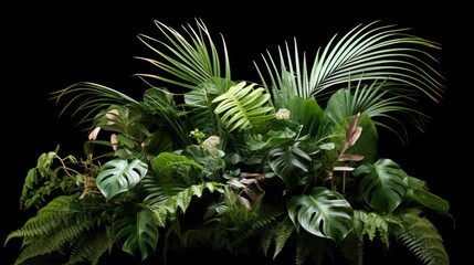 Tropical plant floral arrangement. Generative AI