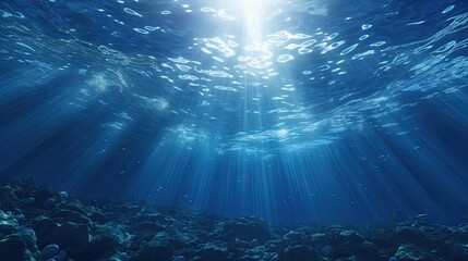 Fototapeta premium Underwater Ocean Scene. Generative AI