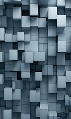 Abstract blue cubes background. Generative AI.