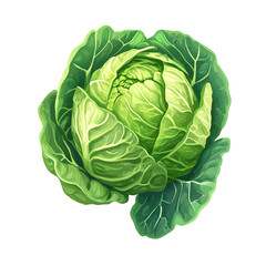 Obraz premium Illustration of cabbage for greeting cards, printing and other design projects, for kids nursery learning