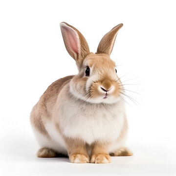 Young European rabbit facing at the camera, Oryctolagus cuniculus