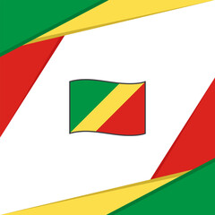 Fototapeta premium Republic Of The Congo Flag Abstract Background Design Template. Republic Of The Congo Independence Day Banner Social Media Post. Republic Of The Congo
