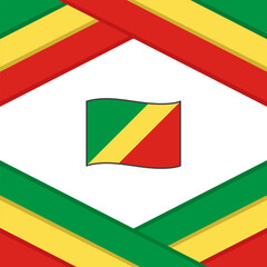 Republic Of The Congo Flag Abstract Background Design Template. Republic Of The Congo Independence Day Banner Social Media Post. Republic Of The Congo Template
