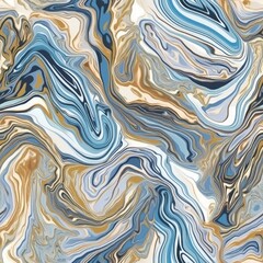 Seamless Blue and Brown Marble Pattern for Design and Decoration