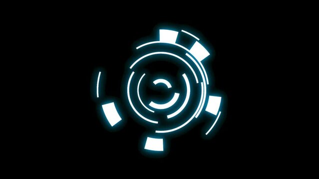 4k footage pack of animation isolated on the black background for HUD interface elements design. High resolution for overlay design with futuristic concept. Very easy to change the color