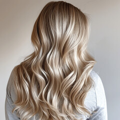 Fototapeta premium rear view of blonde hair dye , ombre effect