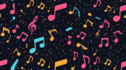 Seamless pattern with musical notes - obrazy, fototapety, plakaty