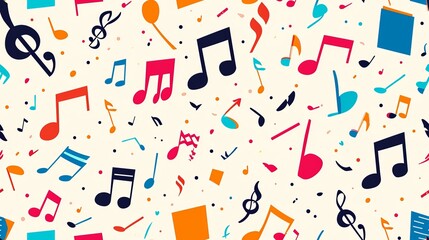 Seamless pattern with musical notes