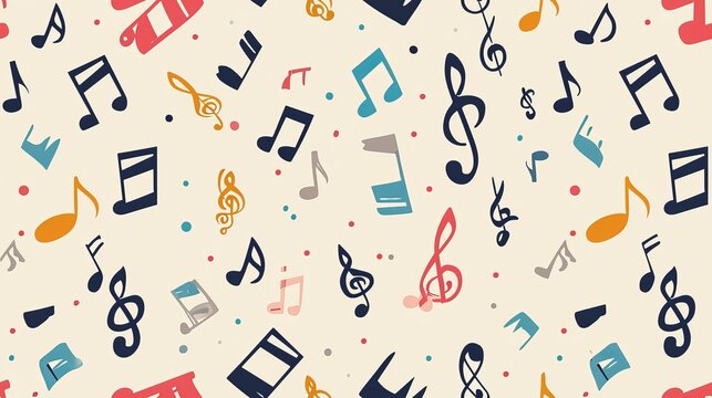 Seamless pattern with musical notes