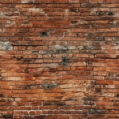 Red Brick Wall With White Clock Pattern for Background Design and Decoration