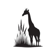 Majestic Marvels: Giraffe Silhouette Set Illustrating the Splendor of Nature's Towering Wonders - Giraffe Illustration - Giraffe Vector
