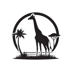 Graceful Wanderers: A Tapestry of Giraffe Silhouettes Painting the Air with Elegance and Freedom - Giraffe Illustration - Giraffe Vector  © Vista