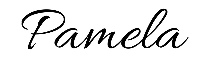 Pamela - black color - name - ideal for websites, emails, presentations, greetings, banners, cards, books, t-shirt, sweatshirt, prints, cricut, silhouette,	