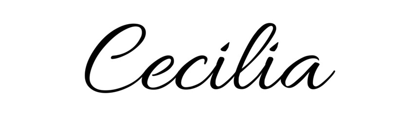 Cecilia - black color - name - ideal for websites, emails, presentations, greetings, banners, cards, books, t-shirt, sweatshirt, prints, cricut, silhouette,	