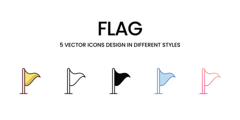 Flag icons set isolated white background vector stock illustration.