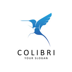 Beautiful Simple Bird Colibri Logo Design Vector. This logo is great for companies or businesses related to animals, and nature photographer