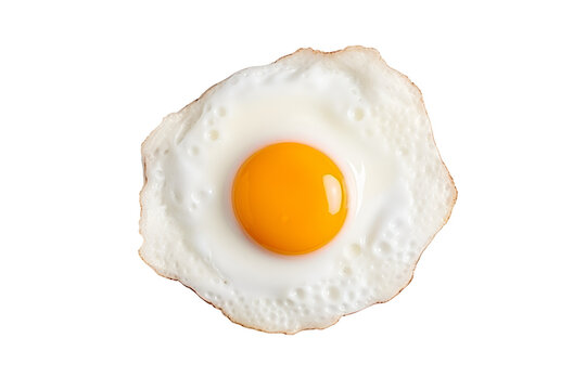 Isolated directly above fright egg, egg white and yolk.