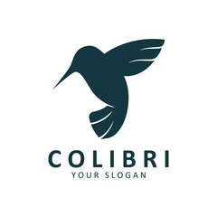 Beautiful Simple Bird Colibri Logo Design Vector. This logo is great for companies or businesses related to animals, and nature photographer