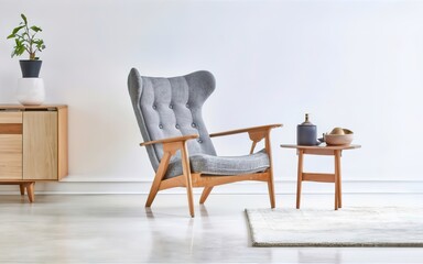 Scandinavian armchair against a clean white backdrop