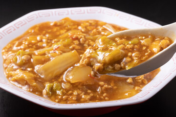 白菜の鶏マーボー