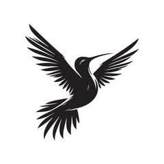 Aerial Ballet: Humming Bird Silhouettes Conveying the Grace and Artistry of an Aerial Ballet in Nature's Theater - Humming Bird Illustration - Humming Bird Vector
