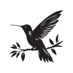 Wings of Whimsy: Humming Bird Silhouettes in a Whimsical Flight, a Ballet of Beauty in the Open Sky - Humming Bird Silhouette - Humming Bird Illustration - Humming Bird Vector
