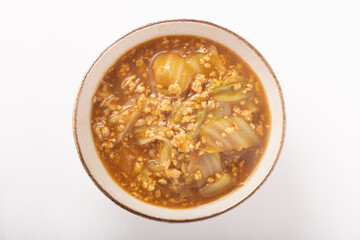 白菜の鶏マーボー丼